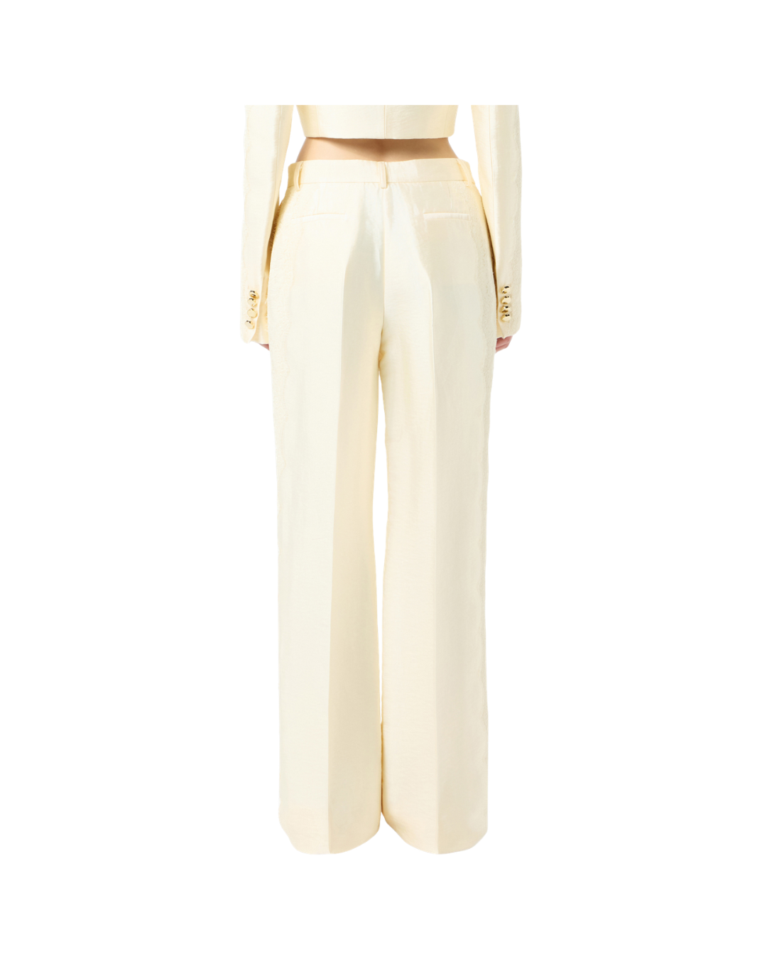 Glossy Viscose Trousers With Lace