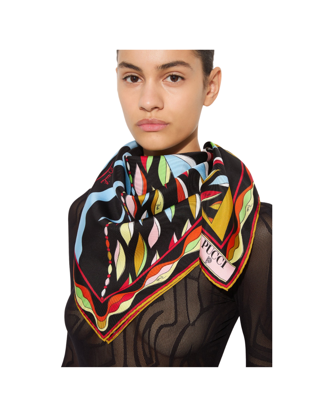 Mixed Print Silk Scarf